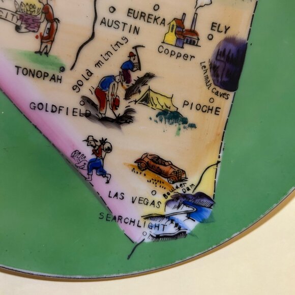 Nevada State Handpainted Ceramic Collectible Decorative Souvenir Plate 8 inches - Picture 5 of 8
